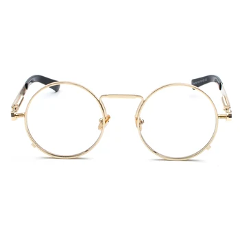 Peekaboo vintage steampunk glasses round men gold fashion retro round circle metal frame eyeglasses frame for women unisex