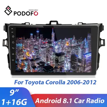 Podofo 2Din Android 8.1 автомобилното радио, за Toyota Corolla 2006 2007 2008 2009 2010 2011 2012 9