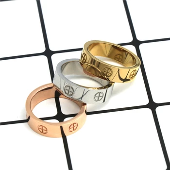 PZ неръждаема стомана с високо качество на жените и мъжете бижута любов пръстени луксозни сватбени бижута двойка влюбени пръстени