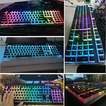 RGB 110 Keycaps ANSI Layout Add ISO PBT Pudding Double Skin Milk Shot Осветен Keycap With Keycap Storage Board For OEM Cherry MX