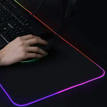 RGB 7 цветен светлинен подложка за мишка Gaming, LED Lighting подложка за мишка за КОМПЮТЪР, лаптоп, настолен, лаптоп аксесоари за лаптоп