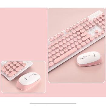SeenDa Ultra Slim 2.4 G Wirelss клавиатура и мишка Комбинации за КОМПЮТЪР, лаптоп бонбони розово жените момиче домашен офис Клавиатура Мишка комплект