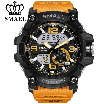 SMAEL мъжки военни часове на 50 м водоустойчив часовник LED кварцов часовник за мъже relogios masculino 1617 Цифрови спорт часовници за мъже