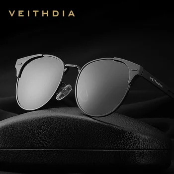 VEITHDIA Brand Fashion Cat Eye Hd Обектив слънчеви очила ретро алуминий, магнезий поляризованное огледало винтидж слънчеви очила за мъже жени