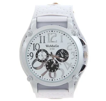 WoMaGe New Fashion Ladies ръчен часовник Big Dial Watch Women Leather Band Casual relogio feminino кварцов часовник reloj mujer
