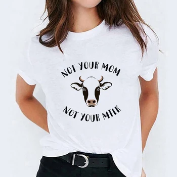 Women Print Heifer Бул Cow Skull Wild Flower Womens Ladies Върховете Graphic T-Shirt Print Tees Female Camisas T Shirt тениска