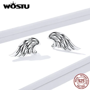 WOSTU Vintage Wings Stud обеци 925 сребро ретро малки обеци за жени, момичета Party Silver 925 Jewelry CTE343