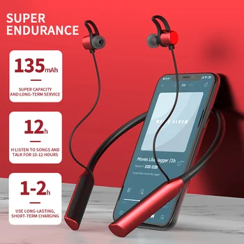 YD08 слушалки, Bluetooth, Безжични стерео Спорт водоустойчив спортен слушалка слушалка намаляване на шума на шийката на каишка магнитна Бягаща слушалки