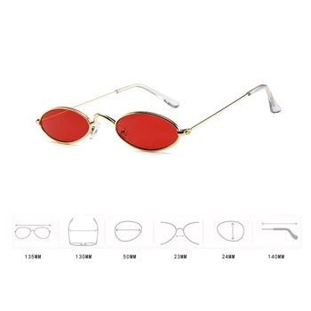 Yoovos Мода Ретро Слънчеви Очила На Жените И Мъжете Реколта Овални Метални Мъжете През Цялата Слънце Малка Рамка За Очила Очила Дамски Gafas De Sol