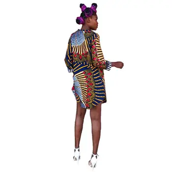 ZOOEFFBB ежедневни плюс размера на свободни ризи облечи есен облекло за жени, мода тоалети елегантен Половината ръкави старинни африкански рокли