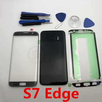Батерия делото стъклена врата корпус + LCD дисплей на предния сензорен екран стъкло външен обектив за Samsung Galaxy S7 Edge G935 G935F G935FD