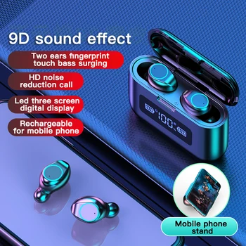 Безжични Bluetooth слушалки с микрофон спортни водоустойчиви слушалки TWS Bluetooth сензорно управление безжични слушалки слушалки телефон
