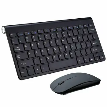 Водоустойчив 2.4 G безжична клавиатура мишка комбо ергономична мишка мода комплект с USB-приемник за PC, лаптоп