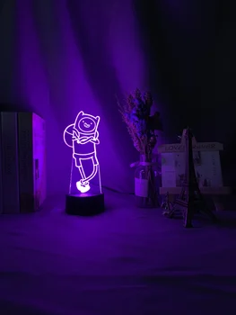 Време за приключения Фин човешката фигура Led лека нощ за деца спалня декор промяна на цвета на батерии USB настолна лампа подарък