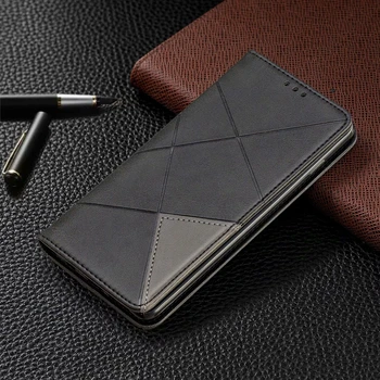 Геометрична кожа флип калъф за Samsung Galaxy Note 10 S9 S10 S20 Plus J4 J6 A71 A10S A20S A10E A30 A40 A50 покриване на ПУ портфейл