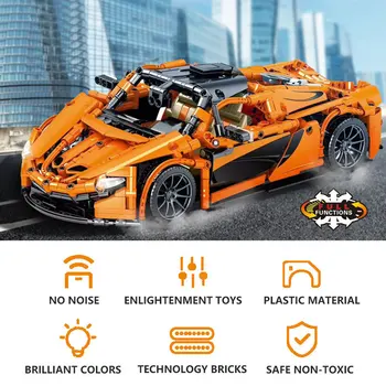 Град Техника суперавтомобил модел градивни елементи за избутване на спортен автомобил скорост на състезателен автомобил, детски играчки тухли Коледен момче подаръци
