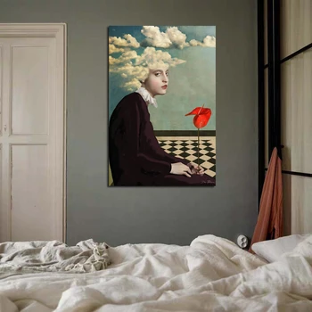 Дария Петрилли Рамка Абстрактна Жена Изкуството На Изкуството На Стената Платно Живопис Украса На Стаята Цветна Картина За Хола Домашен Интериор