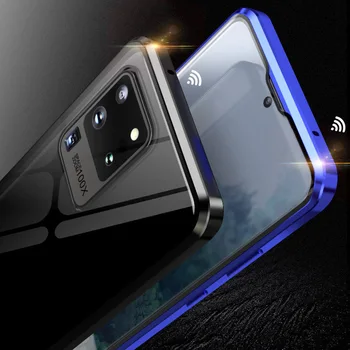 Двупосочен стъклен магнитен метален корпус за Samsung Galaxy М31 A11 A81 A91 S20 Ultra S20 S8 S9 S10 Plus S10E A50 A70 A30 A10 A80
