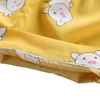Детски пижами, комплекти за момиче карикатура прасе шаблон нощен костюм деца карикатура пижами жълти пижами деца памук Nightwear9