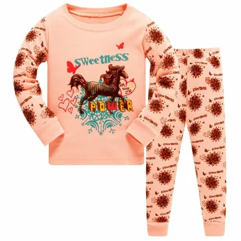 Децата еднорози момичета пижами, комплекти за печат пижами, детски пижами от памук пижами, домашно облекло карикатура Бебето деца пижами