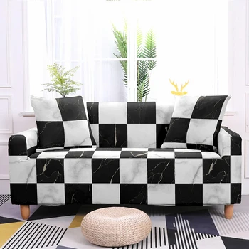 Еластичен мрамор калъф за дивана Stretch Стегнат Wrap All-inclusive калъфи за мека мебел за дневна покривка за дивана калъф за стол калъф за дивана калъфка