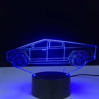 Електрически автомобил, дизайн, 3d илюзия Led Night Light за детска спалня декоративен лека нощ уникален подарък за деца настолна лампа Dropship