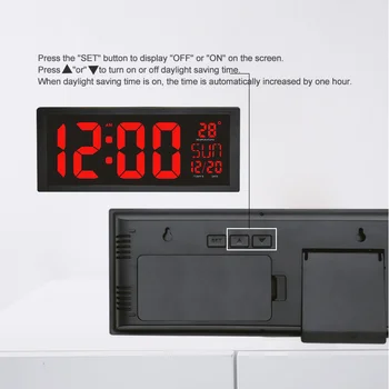Електронни стенни часовници-големи led екран часовник с календар, термометър седмица електронни цифрови стенни/настолни часовници за декорация на дома