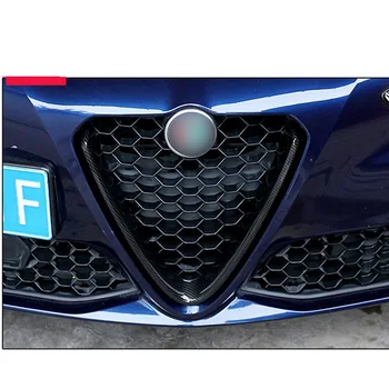 За 2017-2018 Alfa Romeo Stelvio ABS Carbon Fiber предната V образна решетка, капак завърши рамки аксесоари