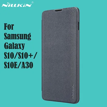 За Samsung Samsung Galaxy S10 + Plus S10E флип калъф NILLKIN Sparkle тънък флип калъф изкуствена кожа флип калъф за Samsung A30 телефон чанти