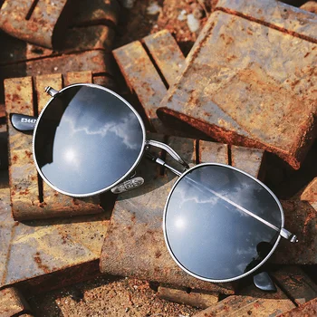 Злато черно поляризирани очила готически реколта steampunk слънчеви очила мъжка мода ultralight 15 г очила розови огледално нюанси