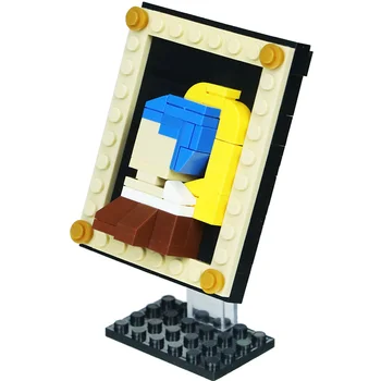 Известната картина-Автопортрет на Ван Гог-вик портрети мини пиксел арт тухли Децата рожден ден градивните елементи на конструктора играчки