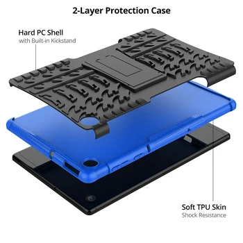 Калъф за Lenovo Tab M10 Plus 10.3 FHD TB-X606F TB-X606X Tablet Case Heavy Duty Hybrid устойчив на удари защитен калъф със стойка