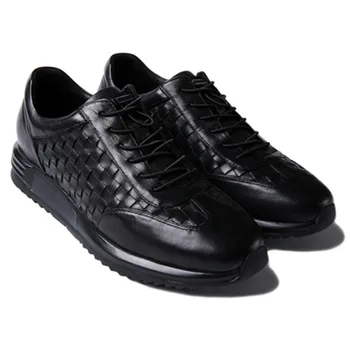 кожена плетени Мъжки обувки на супер високо качество на мъжки кожени обувки за торта резбовани спортни обувки