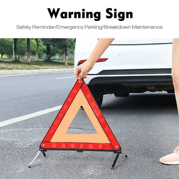 Колата На Спешна Почивка Предупреждение Триъгълник Червен Отразяваща Опасност За Сигурността На Автомобила Триножник, Сгънат На Стоп-Сигнал Рефлектор