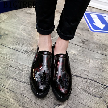 Лакирани Кожени Обувки За Мъже Coiffeur Brogue Men Shoes Formal-Елегантни Обувки Men Dress Luxury Italian Brand Chaussure Homme Бона