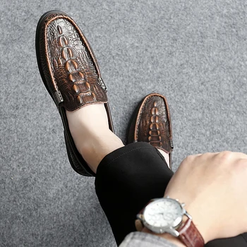 луксозна марка за мода за мъже мокасини обувки от естествена кожа, италианска официална офис обувки, мокасини обувки за мъже голям размер 47