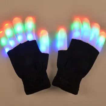 Мигаща светлина нагоре партия ръкавици led ръкавици за деца, възрастни 7 мигаща светлина режим е най-добрият подарък играчка за клубове рейв огън нощ