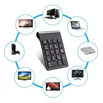 Мини 2.4 GHz 18 keys Pad безжична цифрова клавиатура USB Numpad цифрова клавиатура за PC, лаптоп