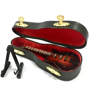 Мини електрическа китара умален модел с футляром стойка Popurlar Strings инструмент за дизайн за подарък