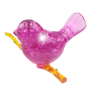Мода прекрасна 3D Crystal птица с лека пъзел пъзели модел блокове на децата, подарък играчка