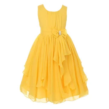 Мода тийнейджърката girls dress бебешка рокля на бала нощ сватба вечерни години 12 pretty girl dresses жълт розов цвят лавандула