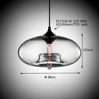 Модерни витражи блясък висящи лампи обхват на формата на тавана лампа кухня остров осветителни тела led Edison виси кабел