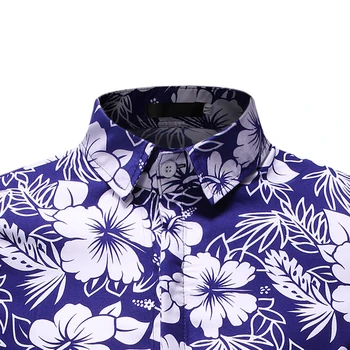 Мъжете С Къс Ръкав Хавайска Риза Camisa Masculina 2020 Мода За Цветя На Мъжки Ризи Плаж На Хаваите Риза Мъжете Празник На Партията Дрехи
