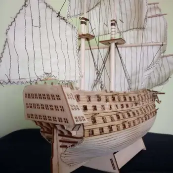 Направи си САМ 3D дървен събрани победа на Кралския военно-морски флот кораб, яхта, модел на сградата играчки за декорация на дома занаятчийски комплекти за деца от Деца