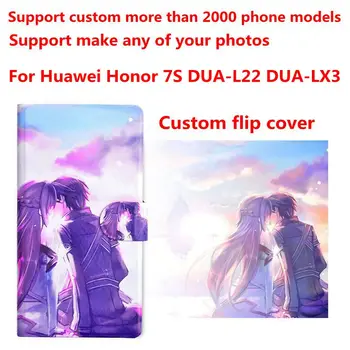 Направи си САМ Phone bag Personalized custom photo Picture ПУ leather flip case cover for Huawei Honor 7S DUA-L22 DUA-LX3
