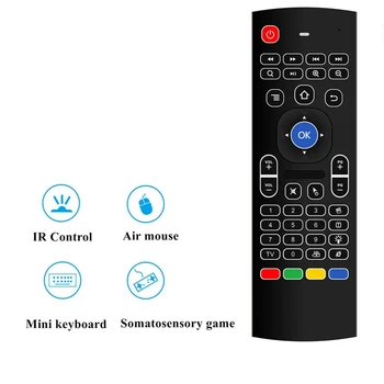 Нов MX3 2.4 G безжична клавиатура подсветка Air Mouse дистанционно управление за TV Box компютър 3 Axir жироскоп 3 Axir Accelerat