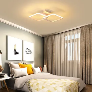 Нова led тавана лампа за дневна трапезария спалня Dimmable With Remote White Coffee Frame Lighting Fixture Lamparas De Techo
