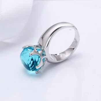 Нови романтични сини пръстени за жени меден материал пръстен честита Нова година партия пръстен бижутата и Безплатна доставка