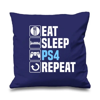 Новост Game Gift Letter Eat Sleep PS4 Playstation Repeat калъф за възглавници Онази Смешни Gaming Gamer Gifts Home Decor видеоигри 18