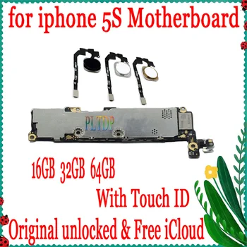оригинал за iphone 5s Logic board, безплатно iCloud, с / без Touch ID на дънната платка iphone 5S, високо качество и работа